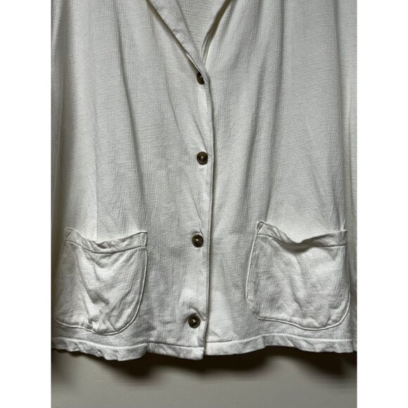 MADEWELL Knit Lightspun Camp Shirt, Tortoise Shell Buttons, Ivory, Sz M - Picture 4 of 10